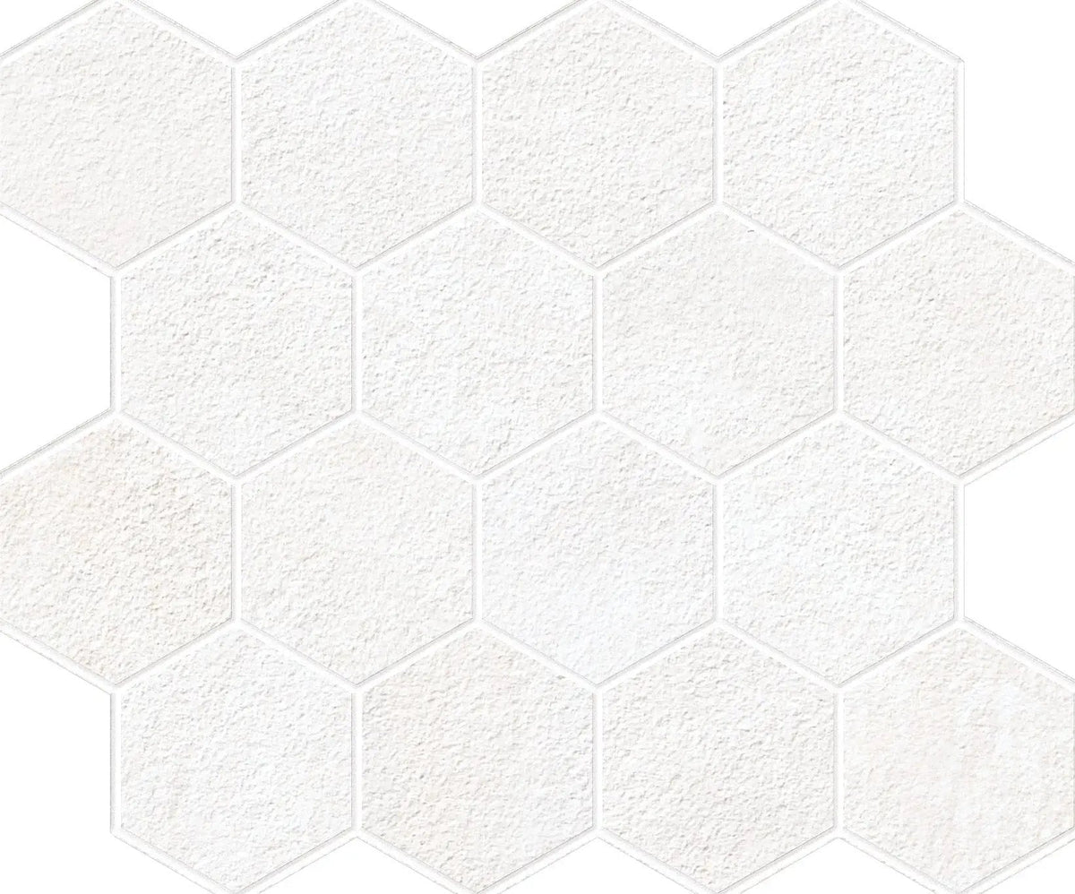 Explore Arctic White Mosaic D Quartz Look Porcelain Mosaics 12x10