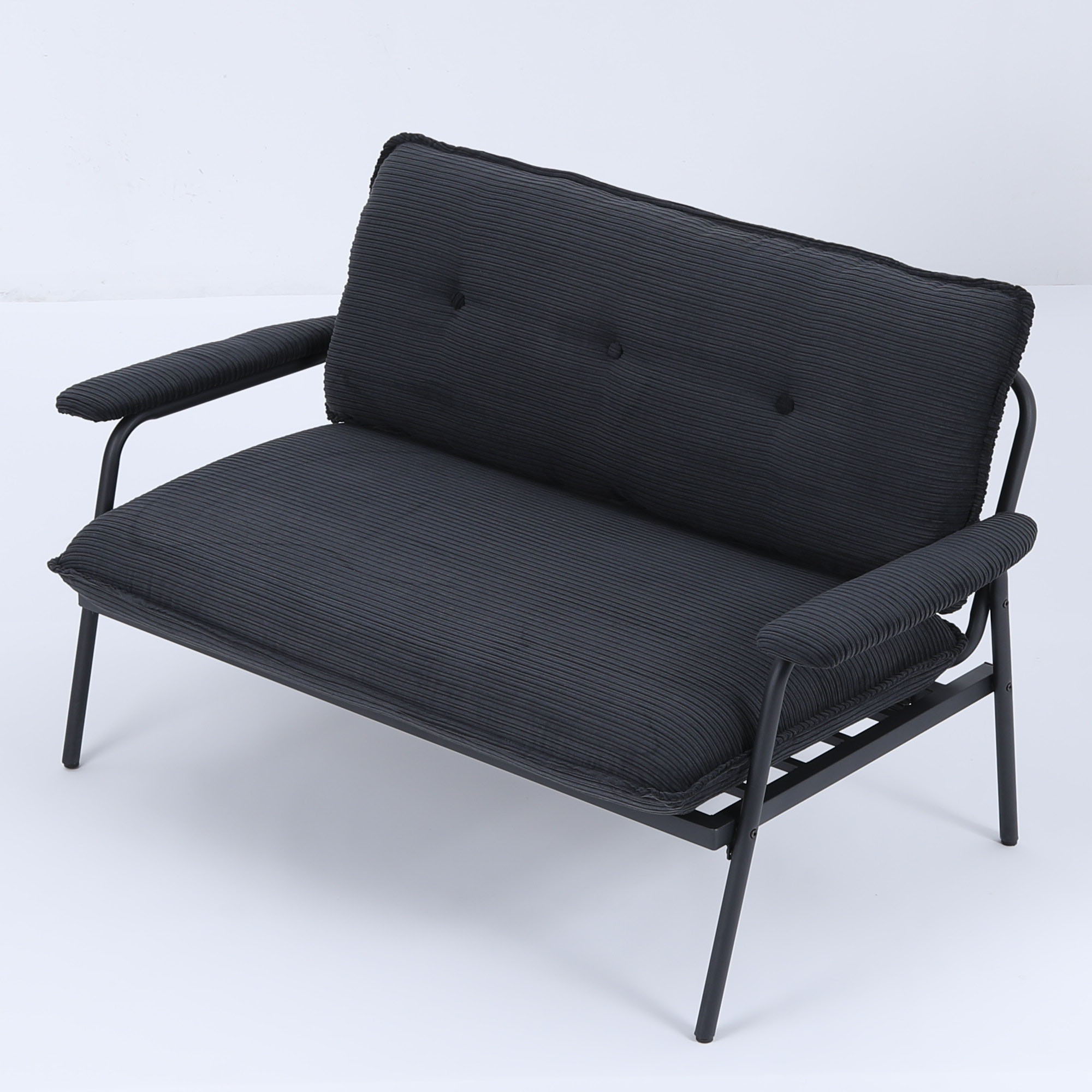 Modern Metal Frame Stationary Sofa with Sponge Filling - Pink, Green, or Black
