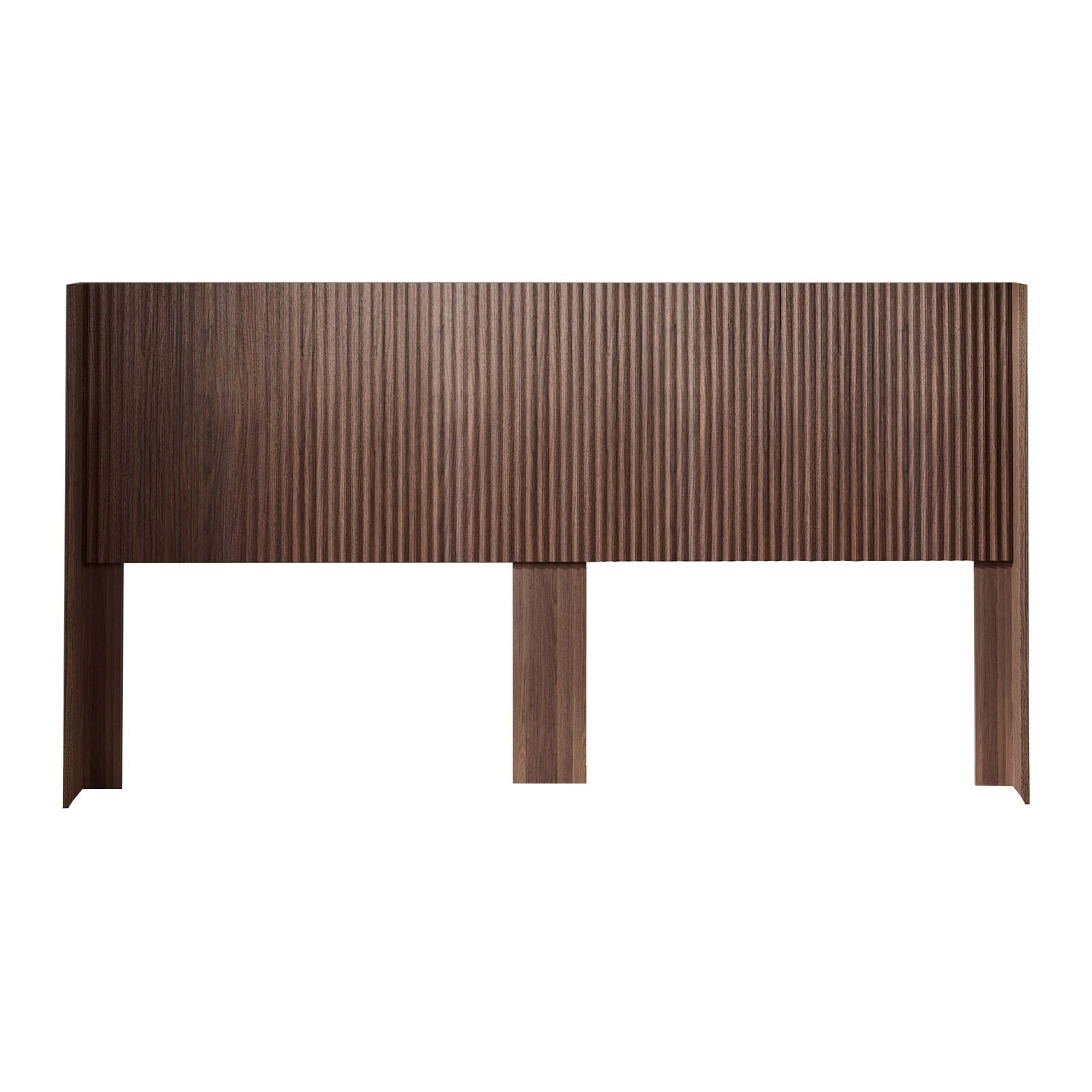 Modern Wide Wall Mounted Fluted Panel Headboard with Fluted Design - Dark Brown or Light Brown