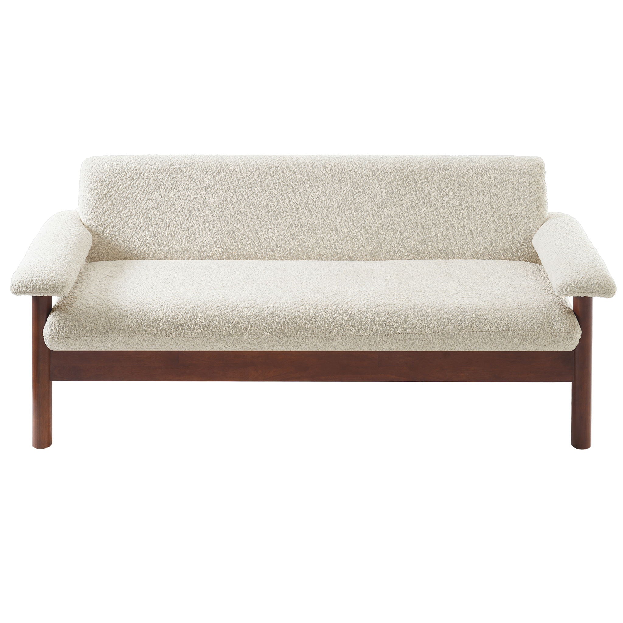 Fabric Loveseat Sofa with Armrest Pillows - Beige, Green, or Dark Brown