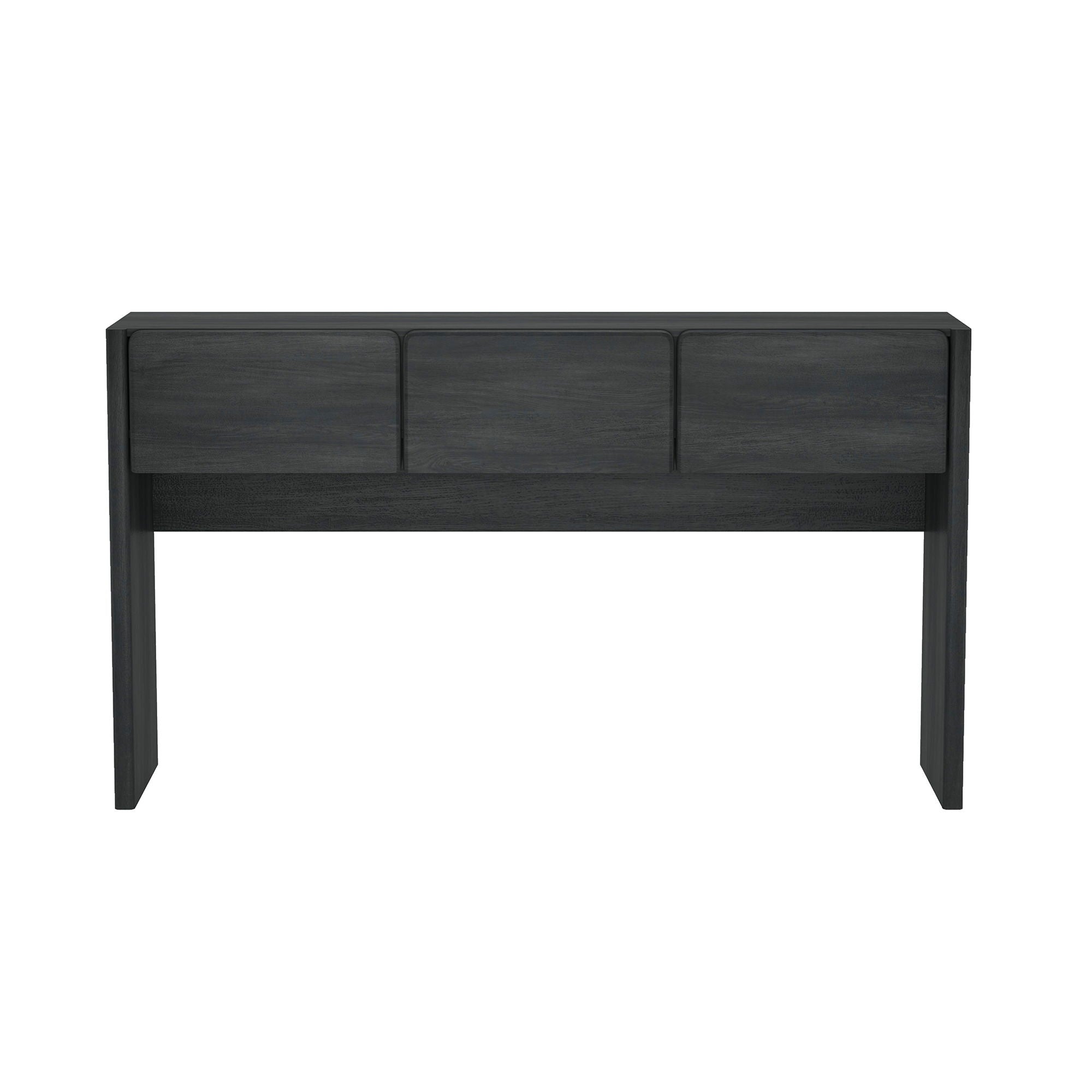 Linda Console Table with Three-Drawer Storage - Light Brown, Dark Brown, Dark Gray