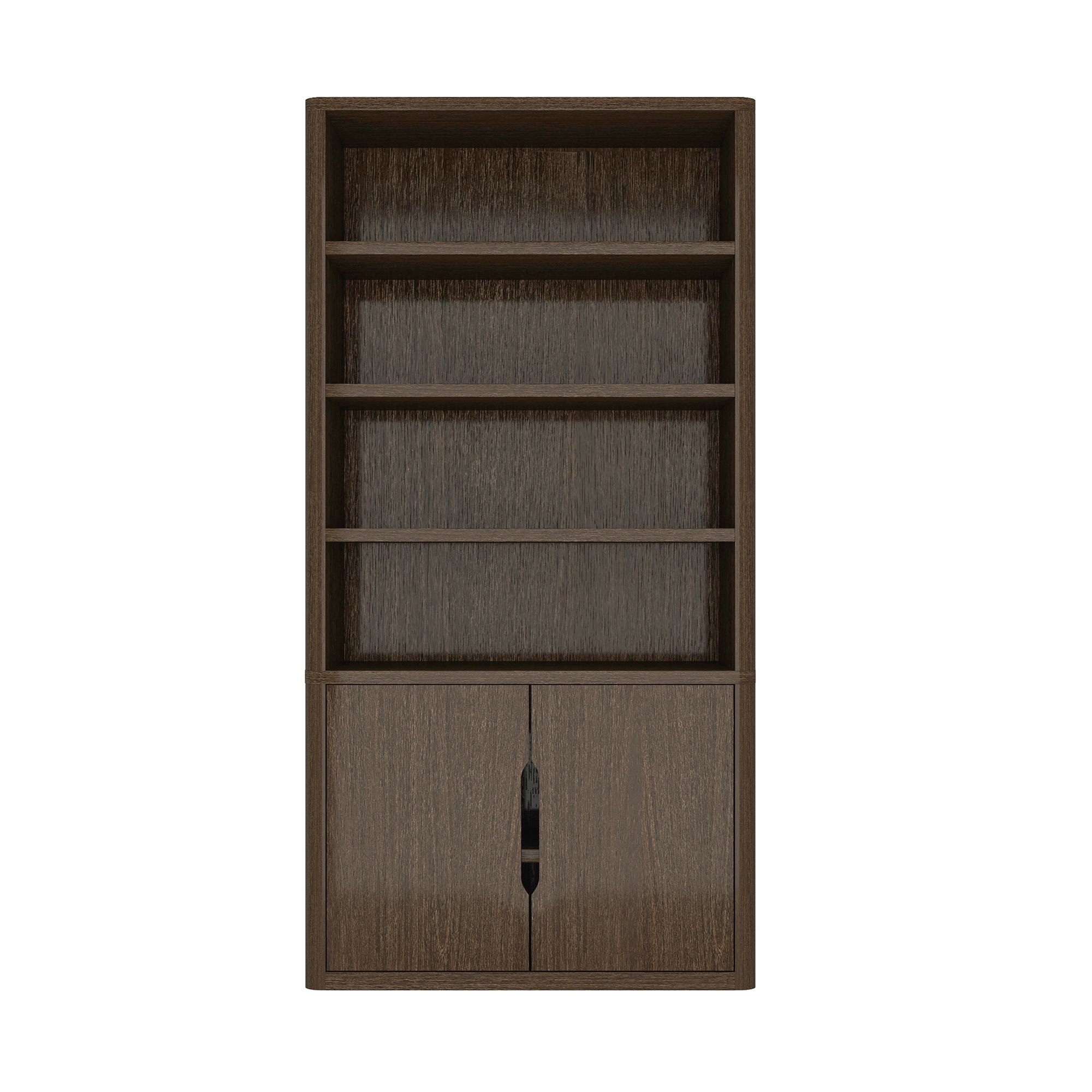 Modern Bookcase Cabinet with Adjustable Shelves - Black, Light Brown, Dark Brown