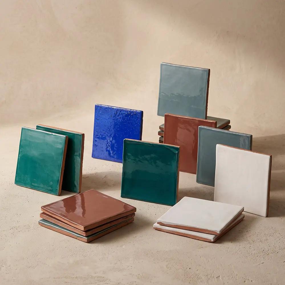 Green Glossy Zellige Tiles 4x4
