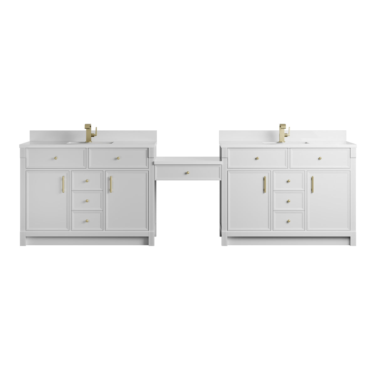 James Martin Bellshire 120" Single Bathroom Vanity, Bright White