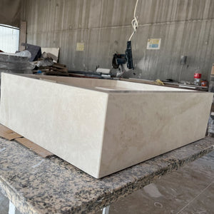 Custom Light Pearl Marble Sink (NS-056)
