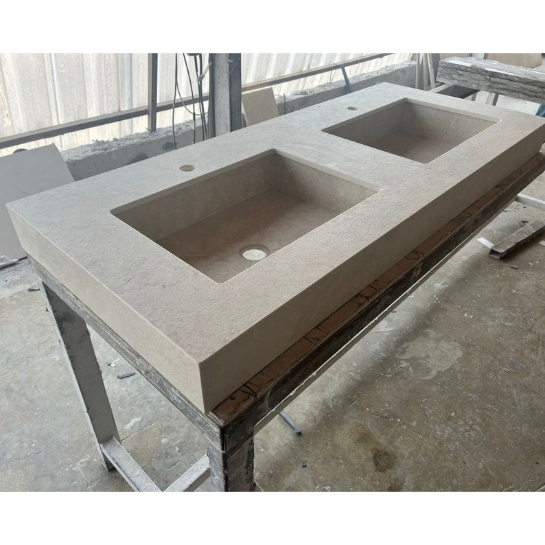HANDCRAFTED CHIANCA DI OSTUNI ENGINEERED PORCELAIN SINK (ES-066)