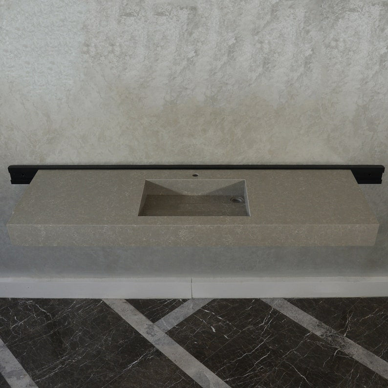 HANDCRAFTED CUSTOM GRAY QUARTZ SINK (QU-099)