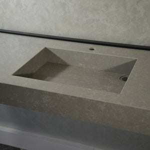 HANDCRAFTED CUSTOM GRAY QUARTZ SINK (QU-099)