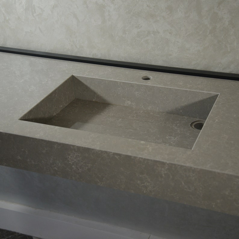 HANDCRAFTED CUSTOM GRAY QUARTZ SINK (QU-099)