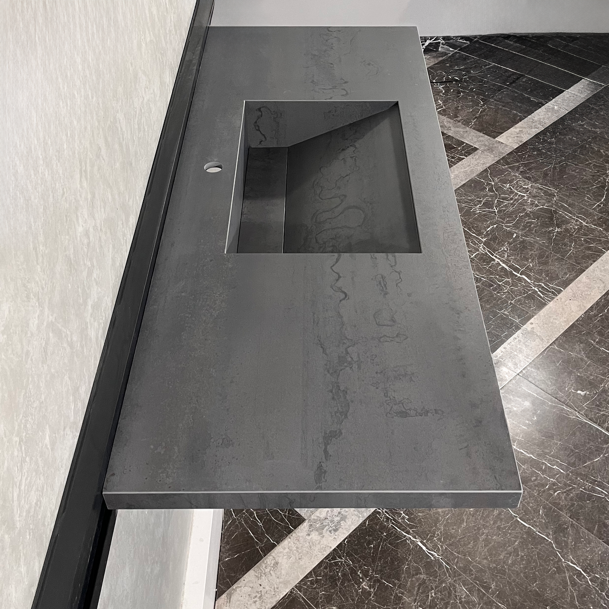HANDCRAFTED METAL DARK ENGINEERED PORCELAIN SINK (ES-047)
