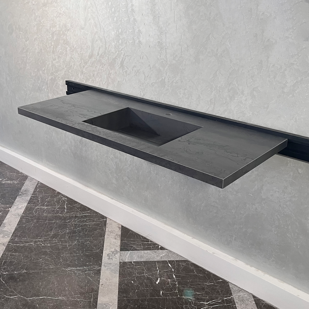 HANDCRAFTED METAL DARK ENGINEERED PORCELAIN SINK (ES-047)