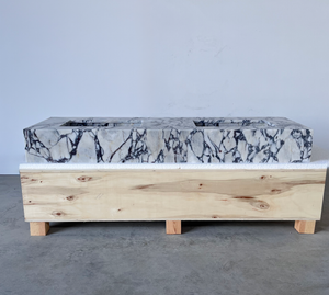 HANDCRAFTED CUSTOM CALACATTA VIOLA MARBLE SINK (NS-160)