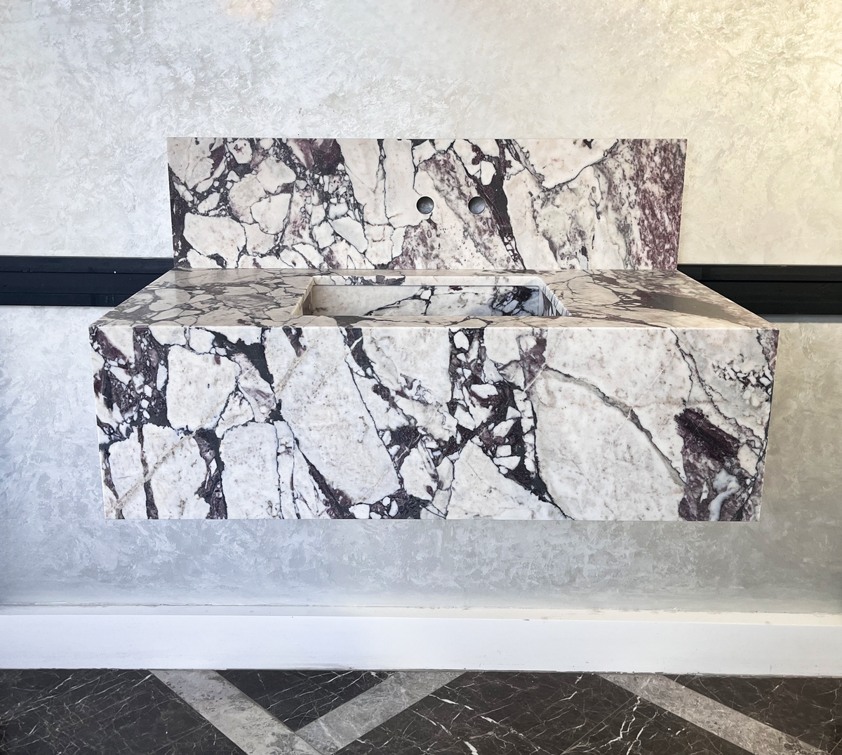 HANDCRAFTED CALACATTA VIOLA MARBLE SINK (NS-095)