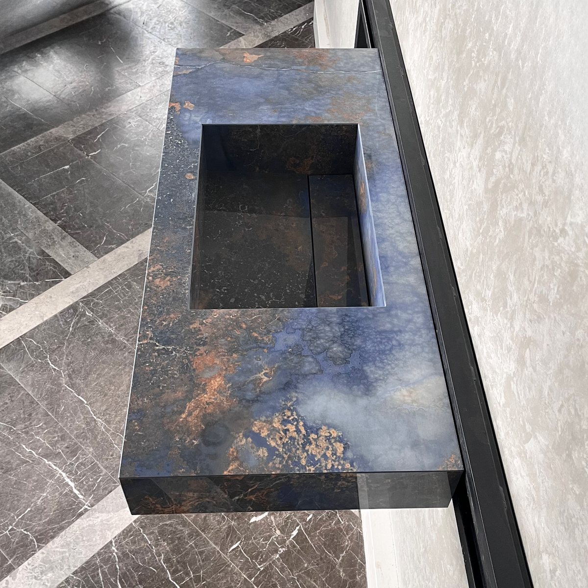 HANDCRAFTED THUNDERSTORM HIGH ENGINEERED STONE SINK (ES-043)