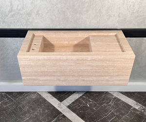 HANDCRAFTED CUSTOM BEIGE TRAVERTINE SINK (TR-087)