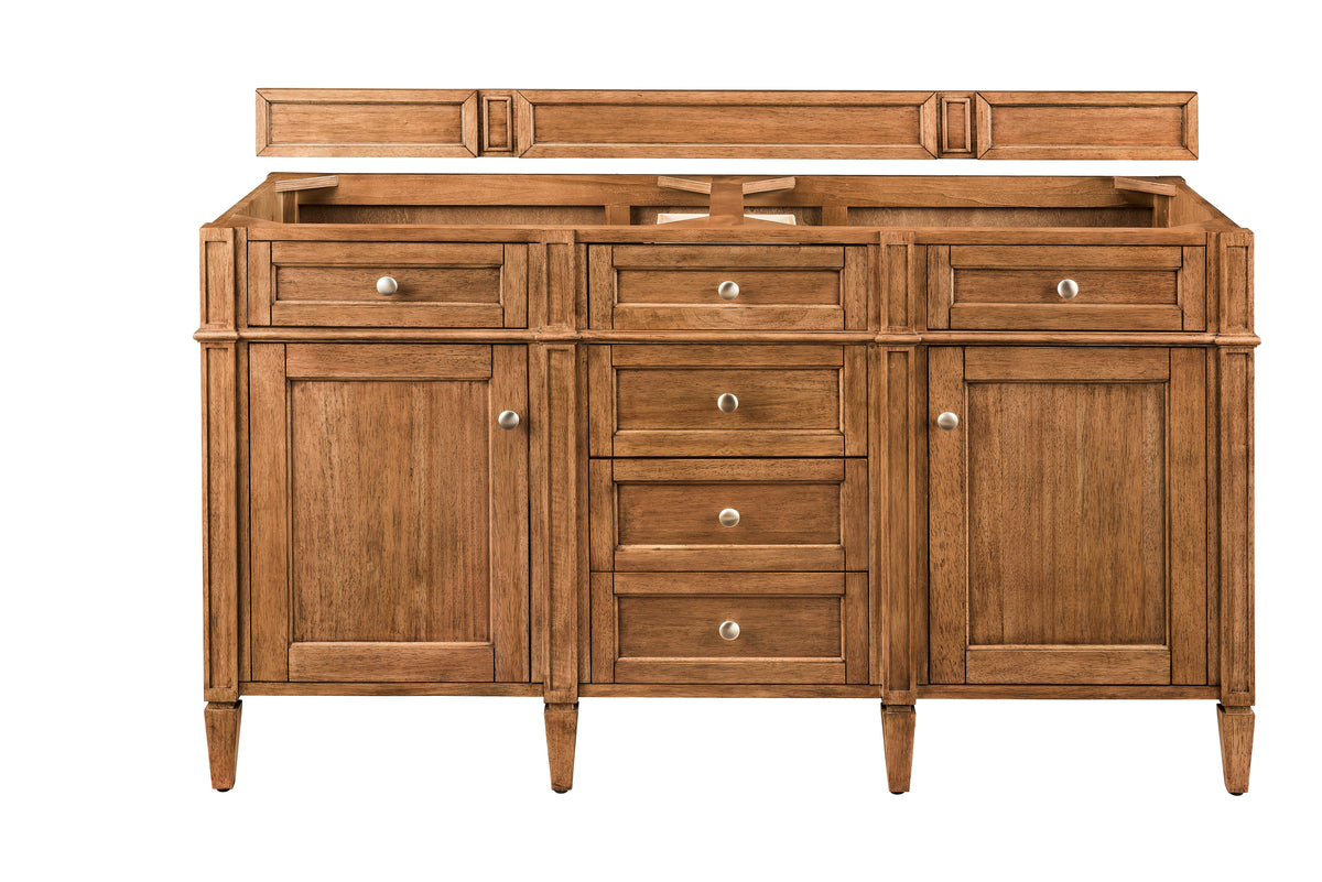 James Martin Brittany 60" Double Bathroom Vanity, Saddle Brown