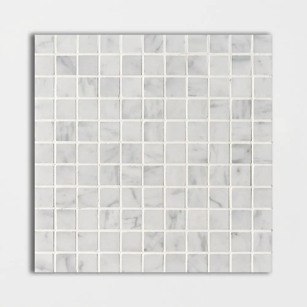 Italian Carrara Honed 1x1 Marble Mosaics 12x12