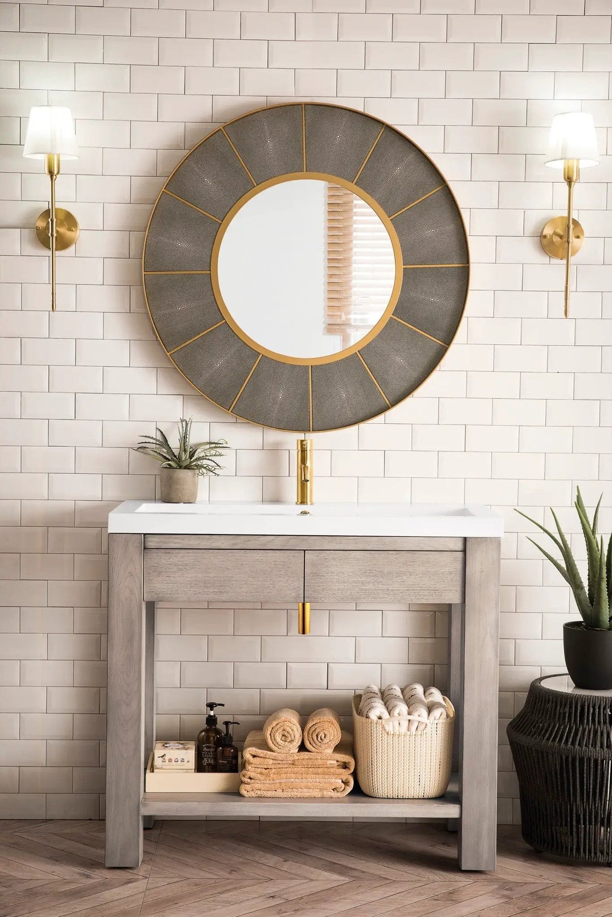 James Martin Brooklyn 39.5" Single Console Vanity, Platinum Ash