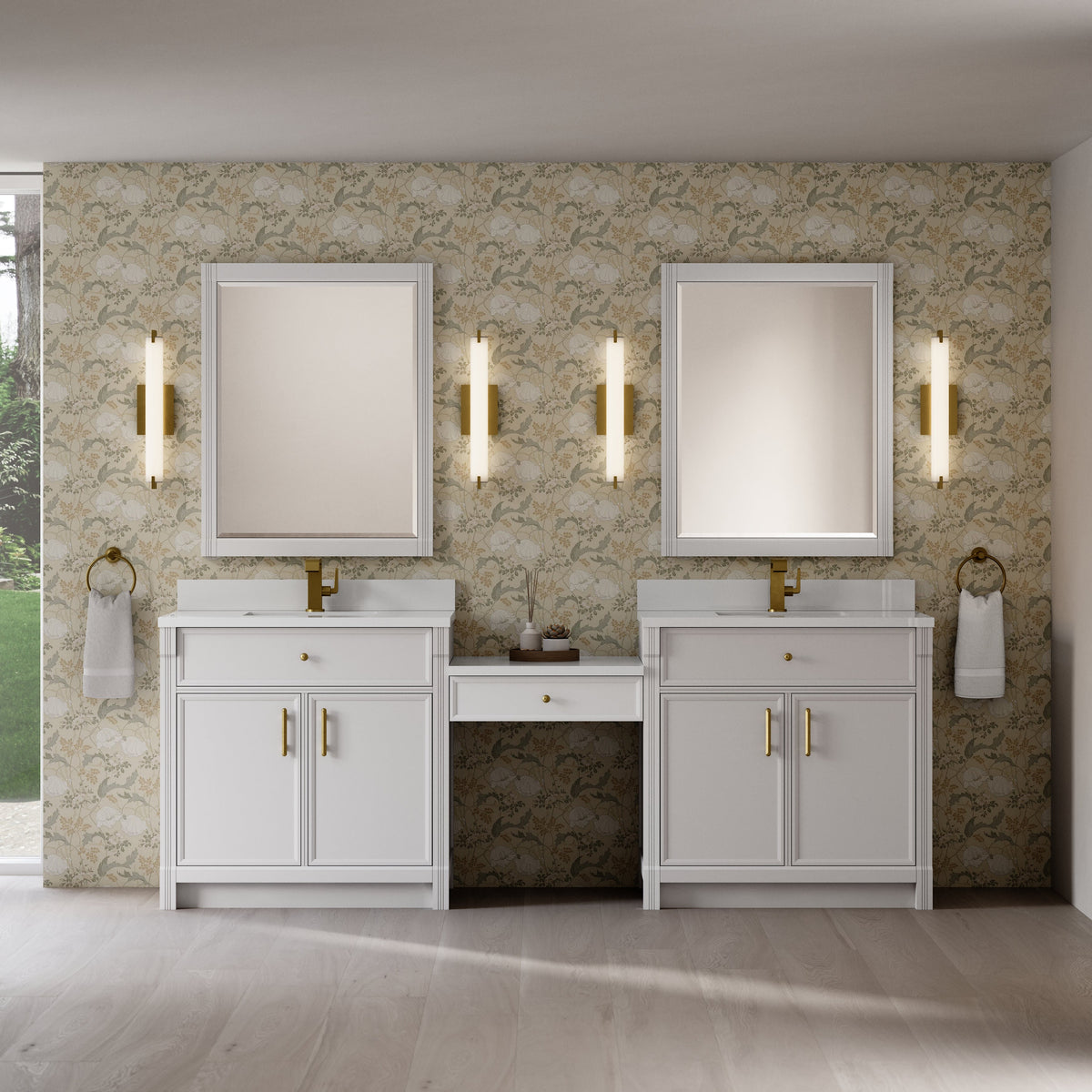 James Martin Bellshire 96" Single Bathroom Vanity, Bright White
