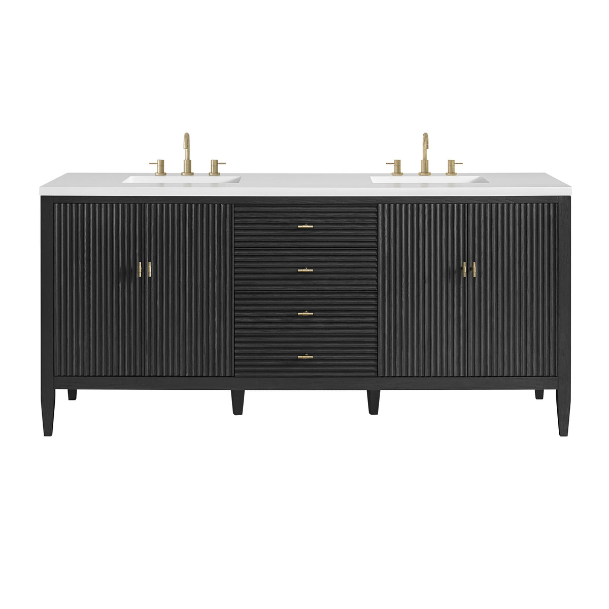 James Martin Myrrin 72" Double Bathroom Vanity, Carbon Oak