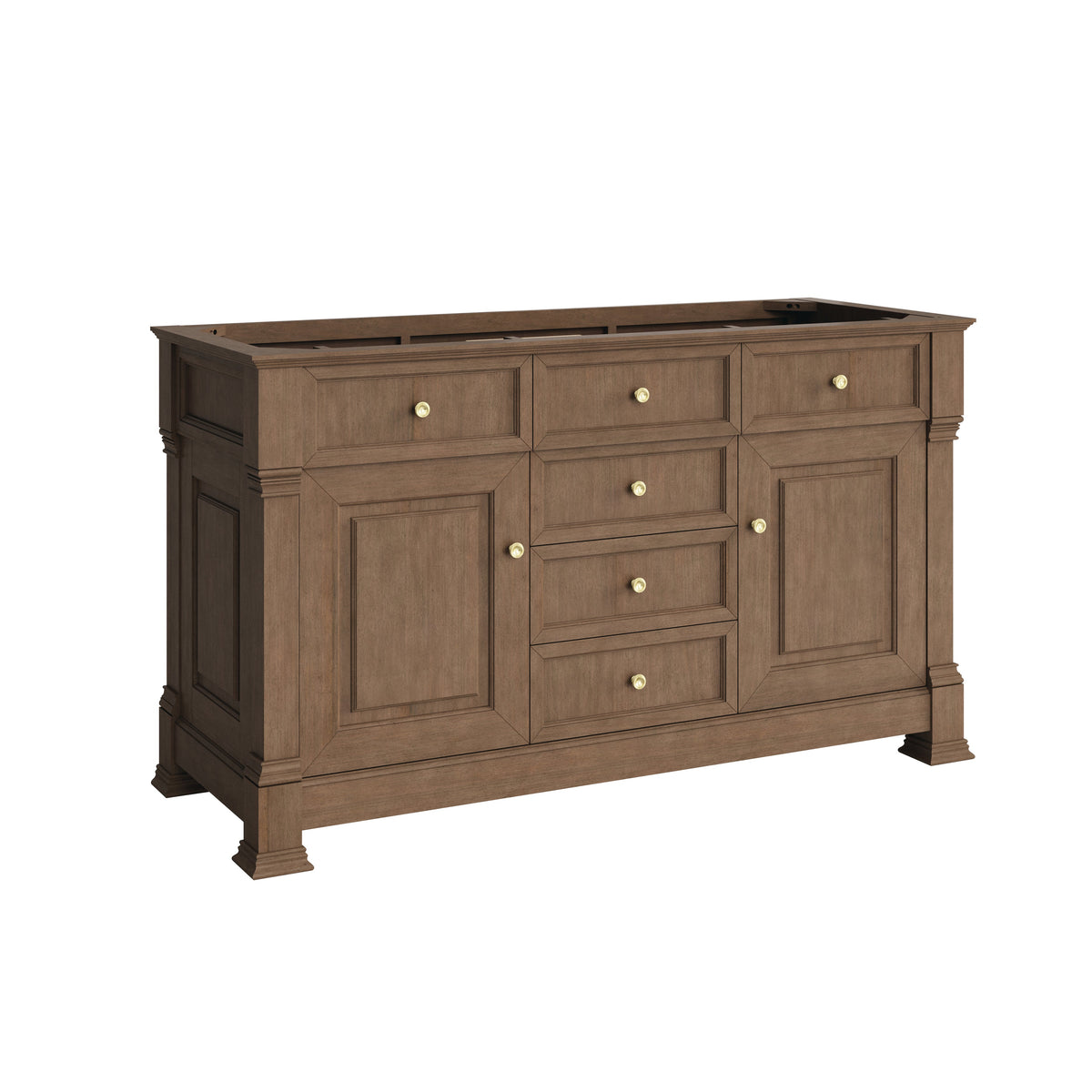 James Martin Brookfield 60" Double Bathroom Vanity, Pecan