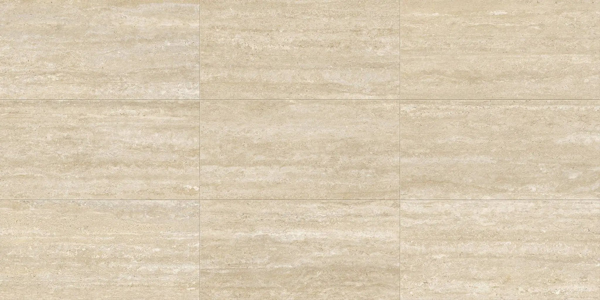 Trail Vein Cut Beige Anti-Slip Grip Travertine Look Porcelain Tiles 12x24
