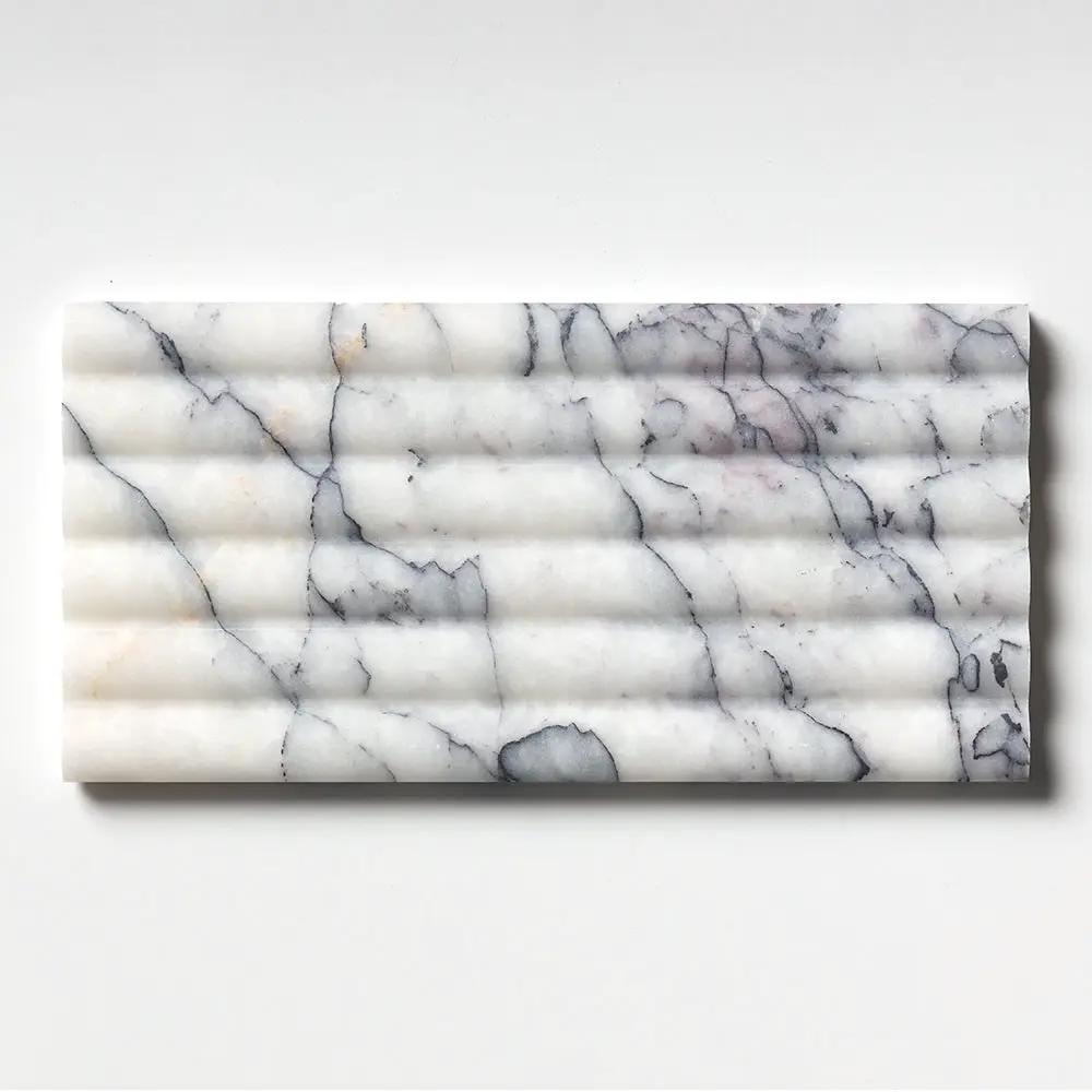 Lilac New York Honed Flute Trim Marble Accent Tiles 6x12