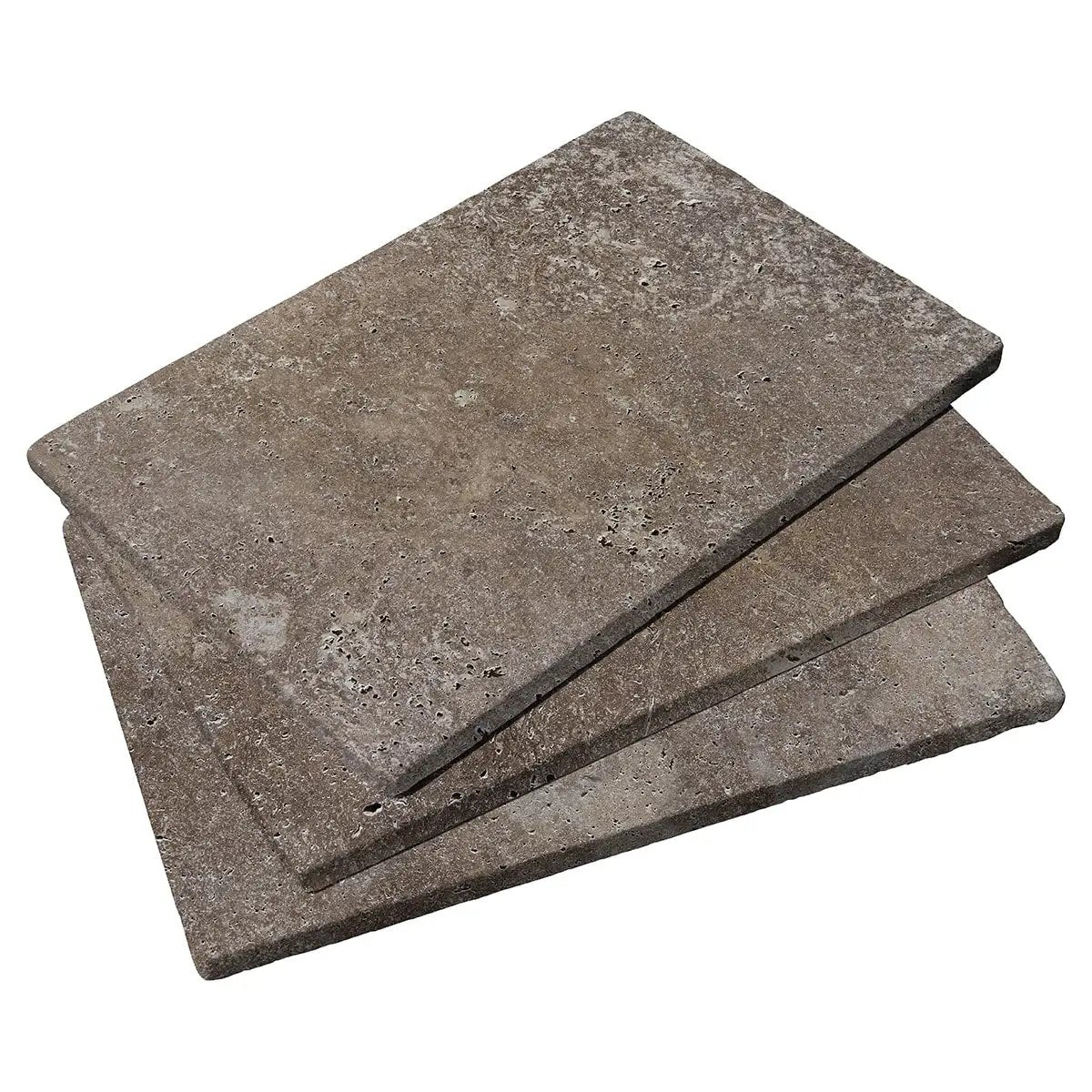 Noce Tumbled Bullnose Travertine Pool Coping 12x24 3cm