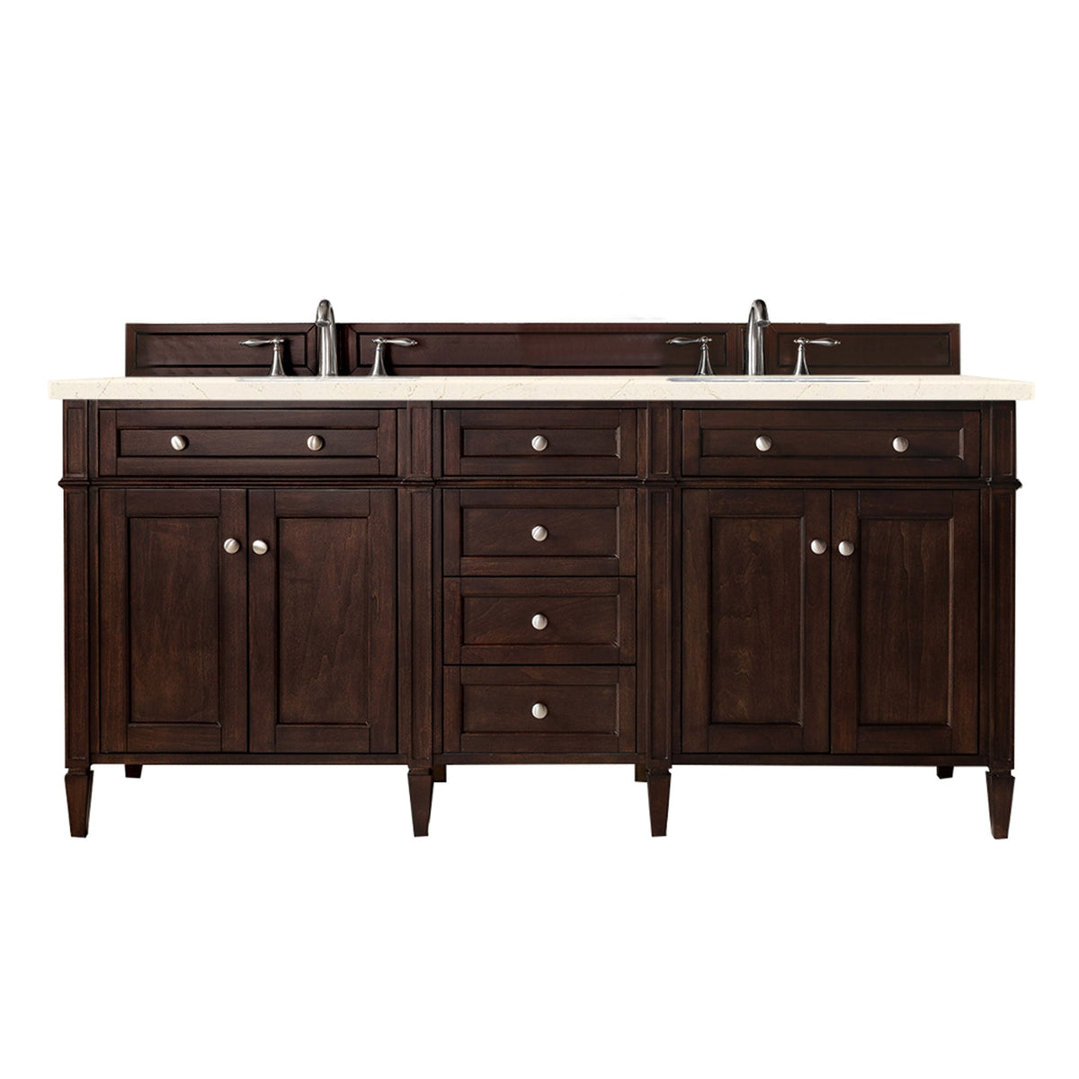 James Martin Brittany 72" Double Bathroom Vanity, Burnished Mahogany