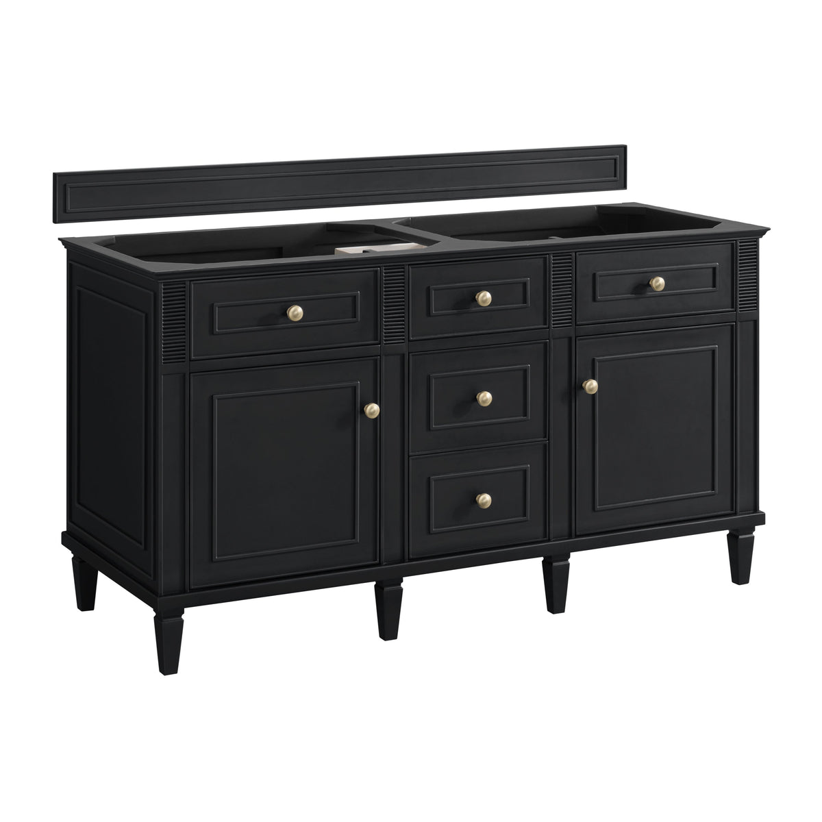 James Martin Lorelai 60" Double Bathroom Vanity, Black Onyx