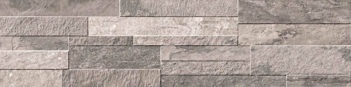 Veneer World Pro Ledgestone Ridge Grey Smart-corner Quartz Look Porcelain Moldings 5.75x24