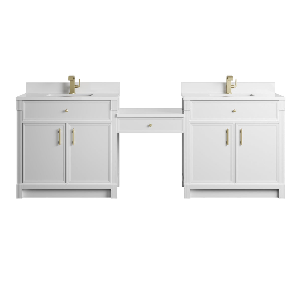 James Martin Bellshire 96" Single Bathroom Vanity, Bright White