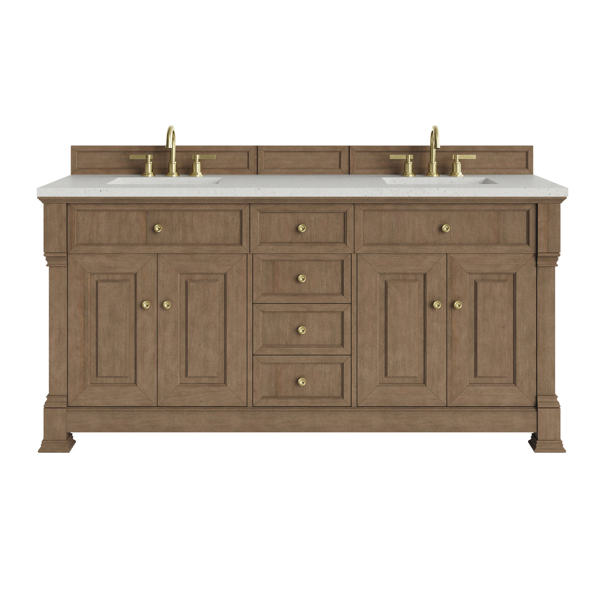 James Martin Brookfield 72" Double Bathroom Vanity, Pecan