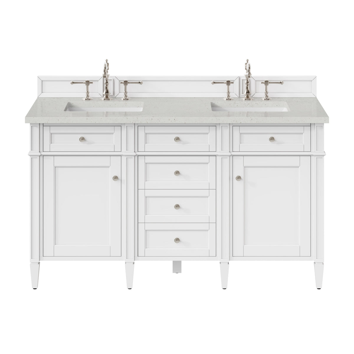 James Martin Brittany 60" Double Bathroom Vanity, Bright White