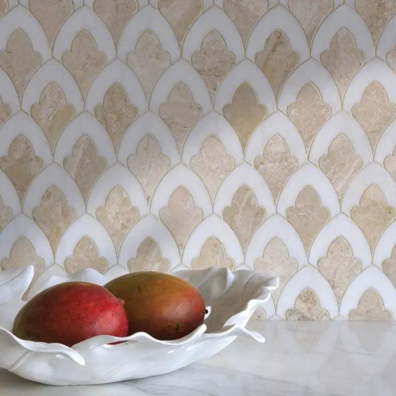Royal Beige Multi Finish Sophia Marble Mosaics 8 3/4x13 1/2