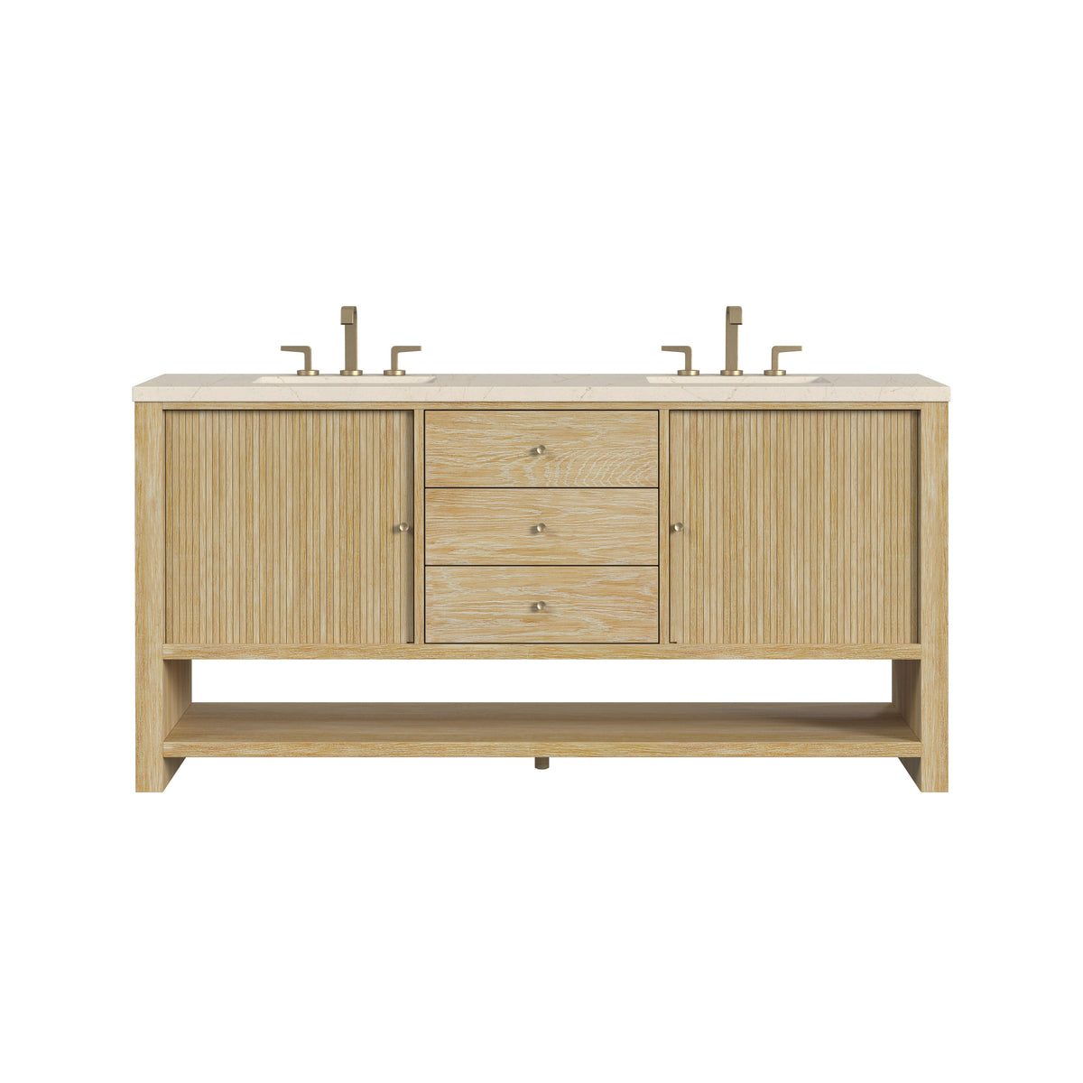 James Martin Marigot 72" Double Bathroom Vanity, Sunwashed Oak
