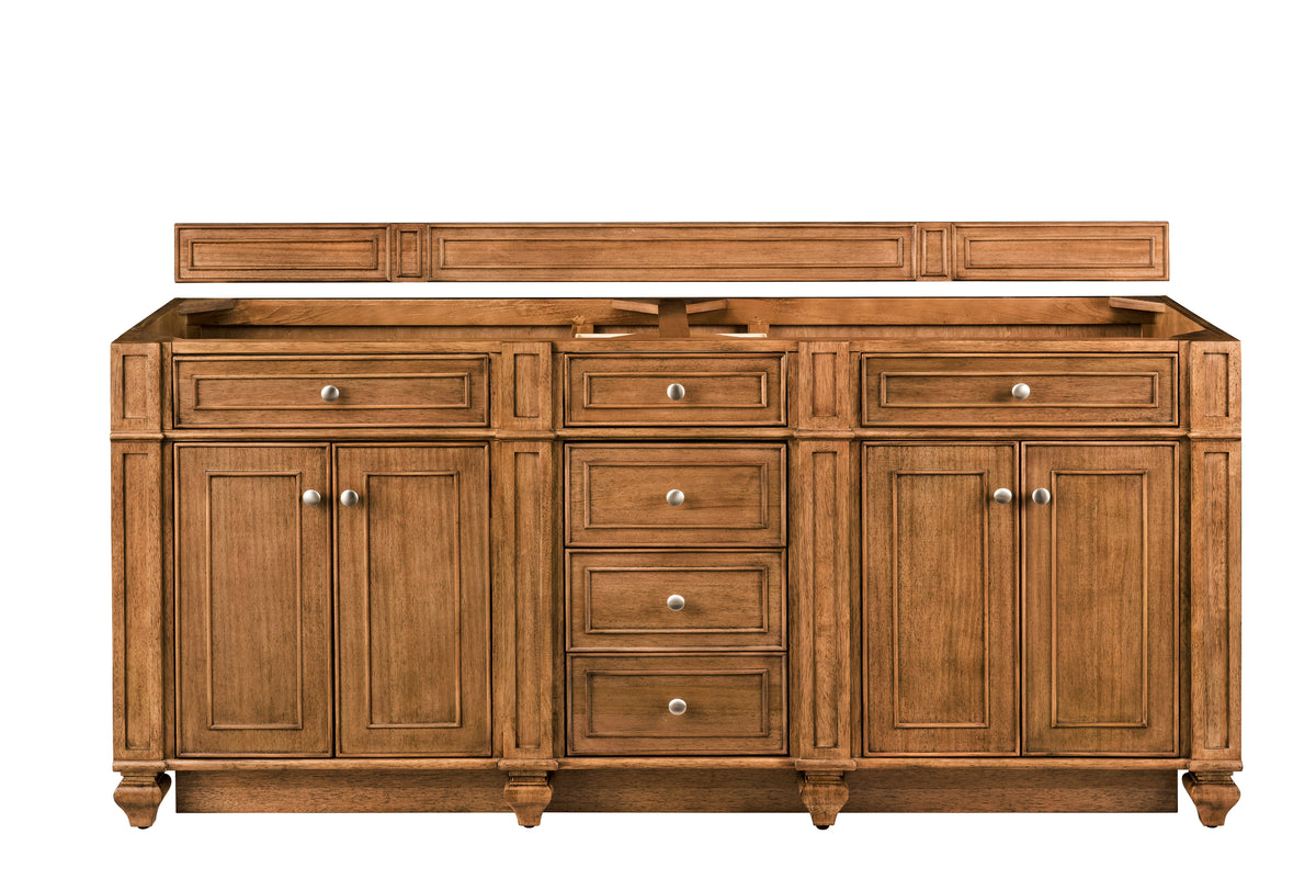 James Martin Bristol 72" Double Bathroom Vanity, Saddle Brown