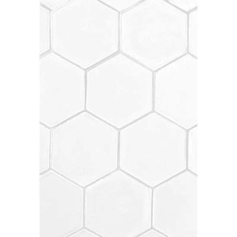 Cotton Matte Hexagon 5 Ceramic Tiles