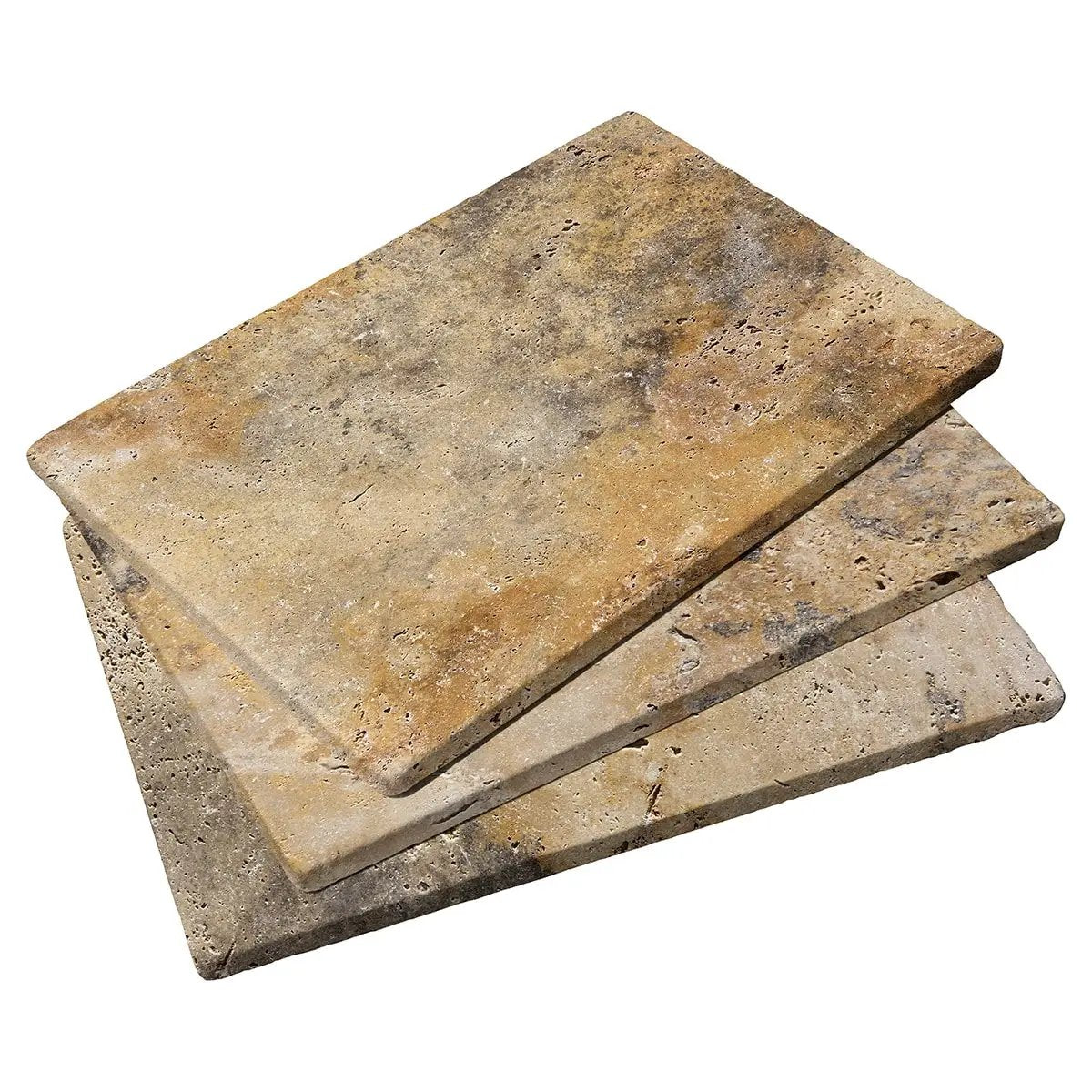 Scabos Tumbled Bullnose Travertine Pool Coping 12x24 5cm