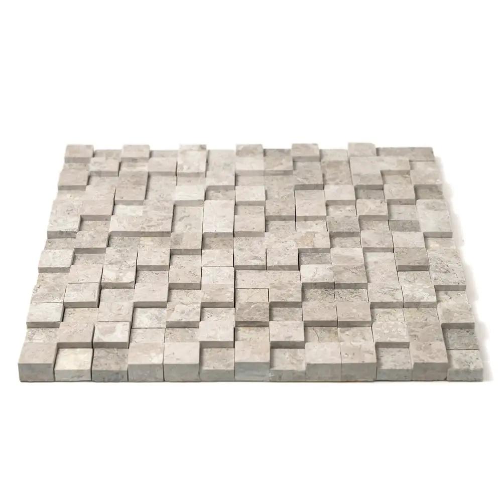Silver Horizon Rock Face Forever Marble Mosaics 12x12