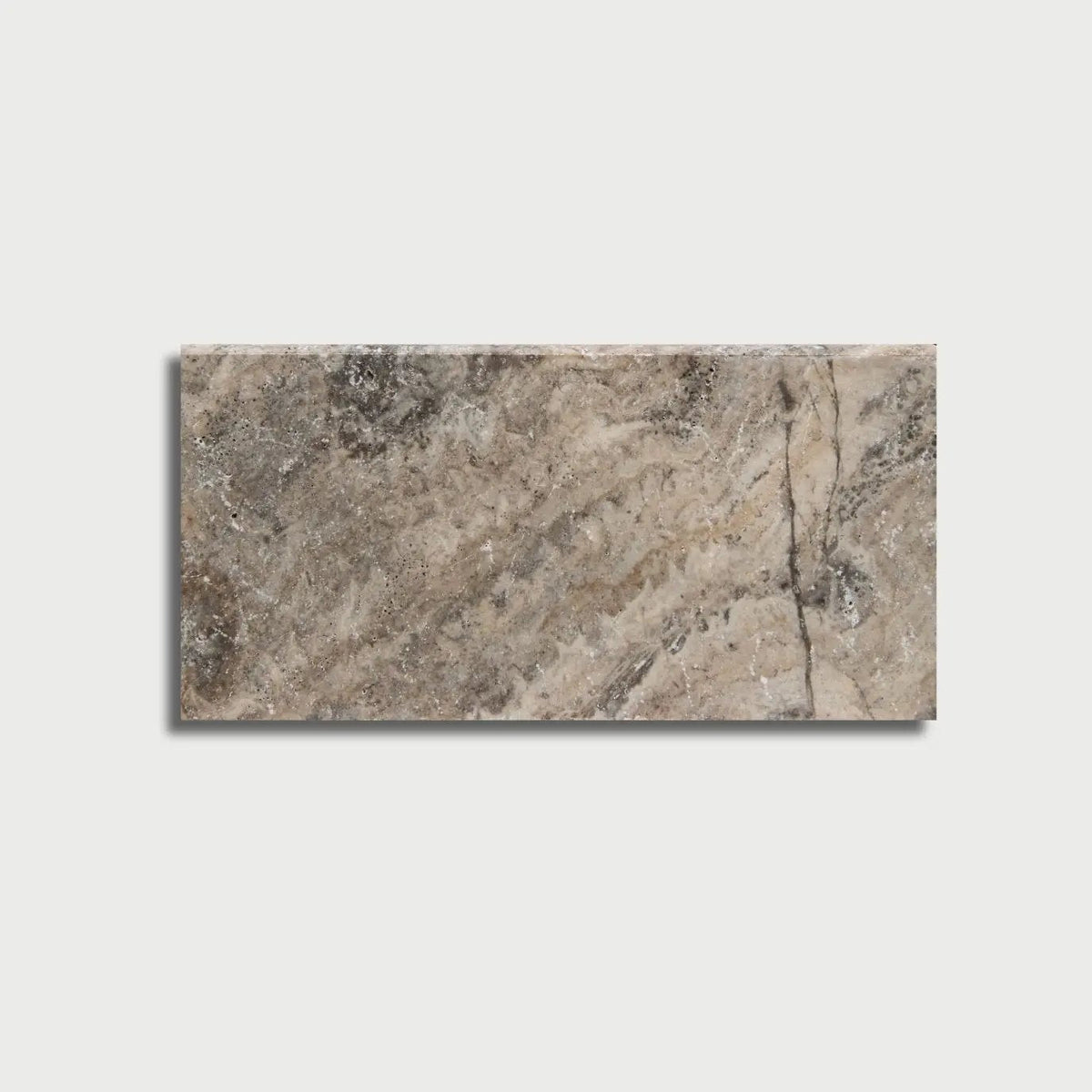 Silver Honed Unfilled Bullnose Travertine Pool Coping 12x12 5cm