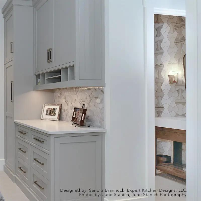 Silver Sky, Bianco Dolomite Multi Finish Cravat Marble Wall Decos 4 3/4x7 15/32