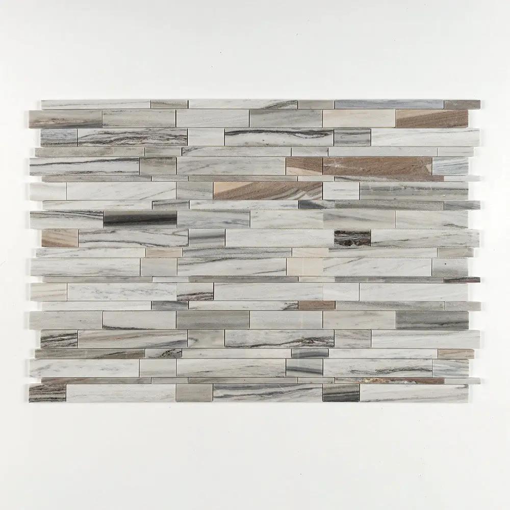 Silver Sky Honed Slides Marble Mosaics 11x17