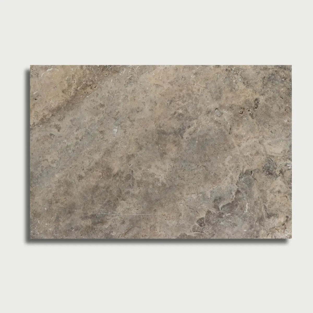 Silver Tumbled Bullnose Travertine Pool Coping 6x12 5cm