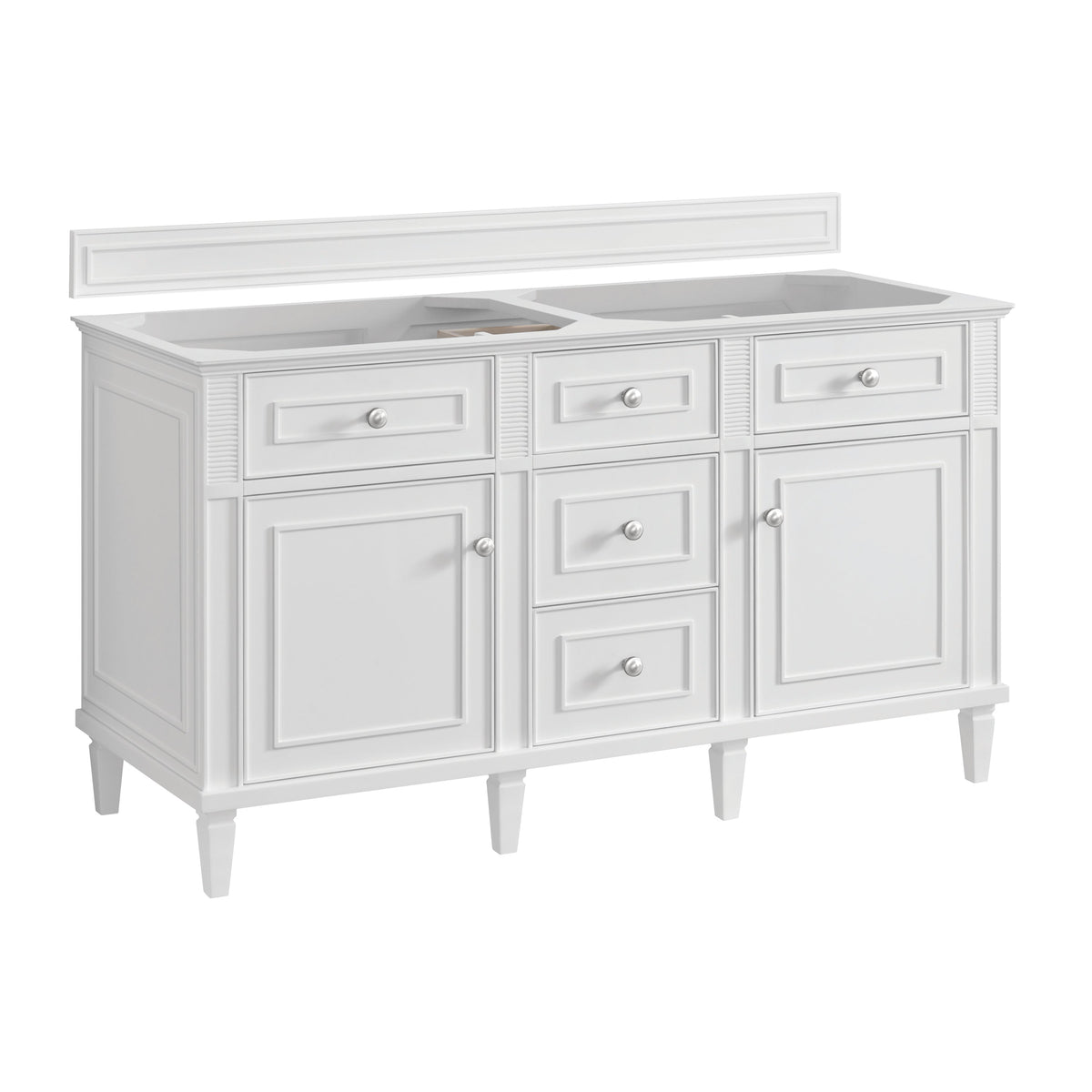 James Martin Lorelai 60" Double Bathroom Vanity, Bright White