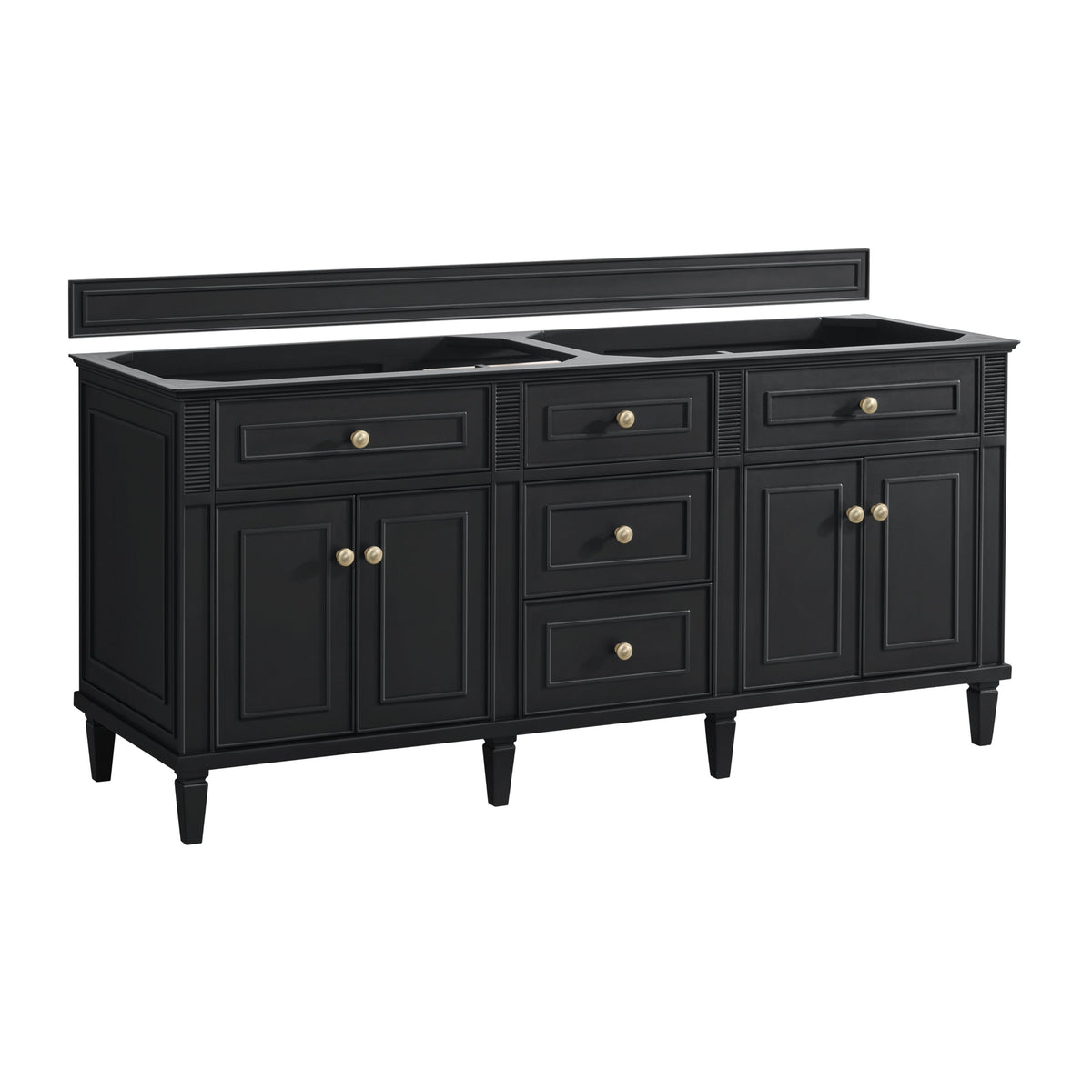James Martin Lorelai 72" Double Bathroom Vanity, Black Onyx