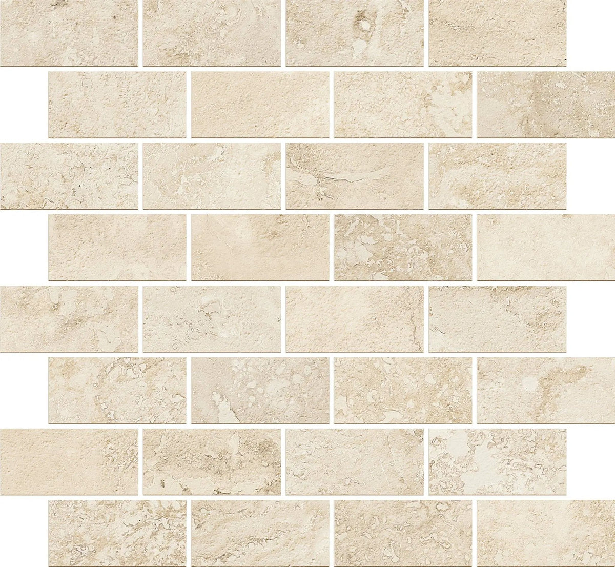 Trail Cross Cut Ivory Mosaic J Travertine Look Porcelain Mosaics 12x12