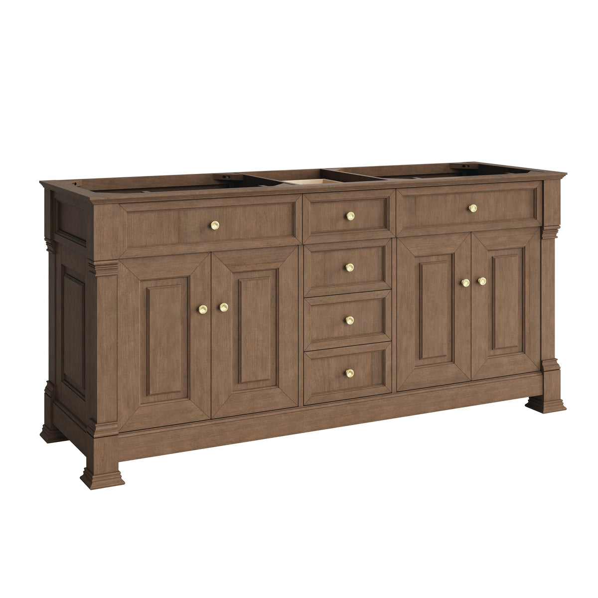 James Martin Brookfield 72" Double Bathroom Vanity, Pecan