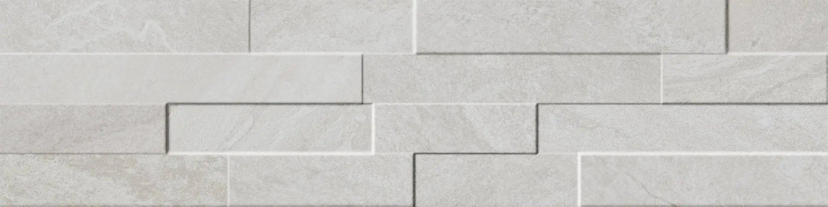 Veneer World Urban Ledgestone Explore Arctic White Quartz Look Porcelain Accent Tiles 6x24
