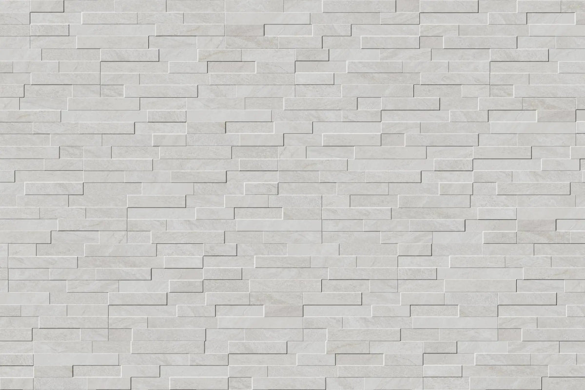 Veneer World Urban Ledgestone Explore Arctic White Quartz Look Porcelain Accent Tiles 6x24